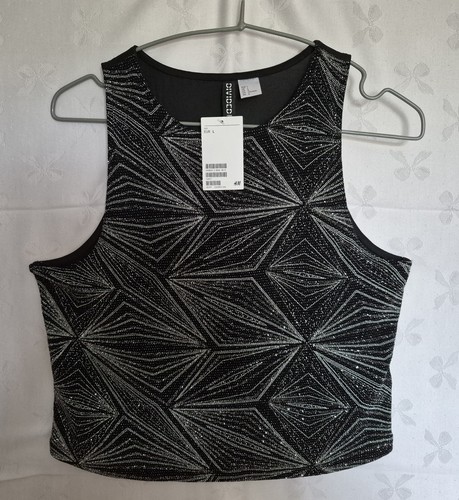 Damen top l bauchfrei - h&m, gr.l