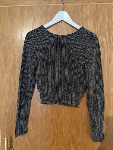 Langarmshirt glitzer schwarz - glitzer,