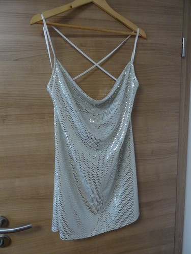 Damenkleid silber glitzer - h&m,