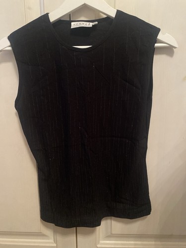 Glitzer top schwarz silber - schwarz,