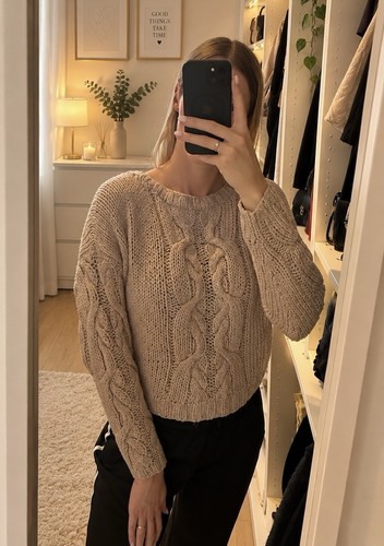Strickpullover grobstrick rosa - strickpullover,