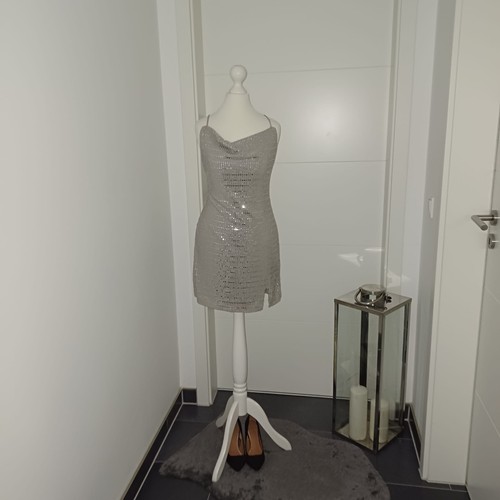 Pailettenkleid 38 creme - pailettenkleid,