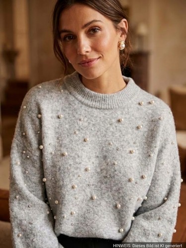 Perlen pullover grau s - gr.,