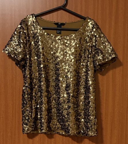 Oberteil shirt pailletten gold - pailletten,