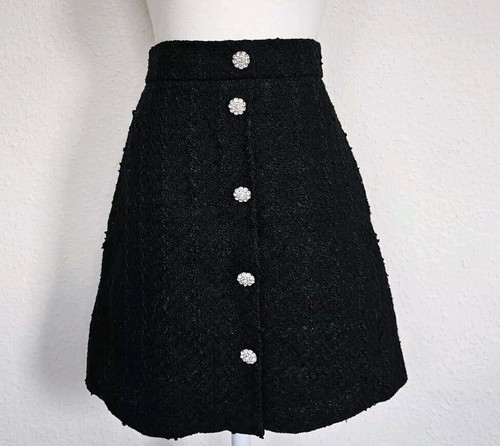 Tweed rock glitzerknöpfe - h&m,