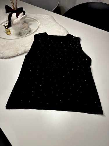 Strick top schwarz glitzer - top,